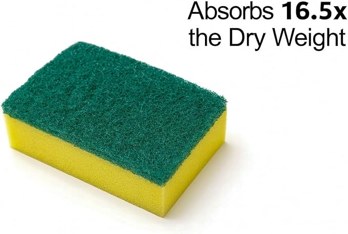 Kitchen Cleaning Sponge,Heavy Duty,Non-Scratch,High Density and for Multi-Surface Use (Homes & Offices) - 6 Pack (Yellow/Green)