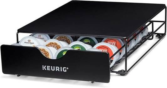 Keurig Slim Non-Rolling Storage Drawer, Coffee Pod Storage, Holds up to 24 Keurig K-Cup Pods, Black, Storage Drawer - 24ct, 9.2 x 3.3 x 12.2 inches