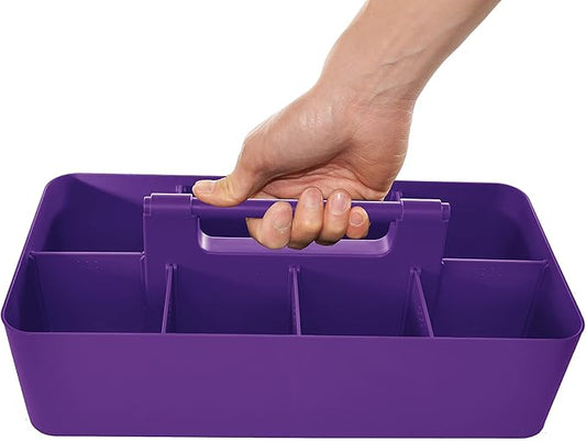 8 Compartments DIY Dividers,Large caddy, Multi Purpose, Simple, Portable, Stackable, Modern Solution for School, Office,MADE IN USA (Royal Purple)