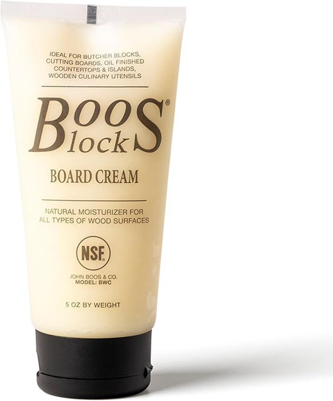 John Boos Block All-Natural Board Cream for Butcher Blocks and Cutting Boards, 5 oz - Wood Conditioner & Sealer for Maintenance and Protection, Safe Formula with Beeswax & Mineral Oil