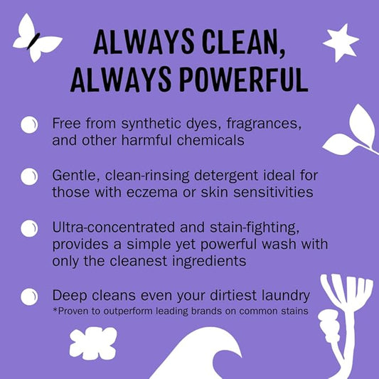 Molly's Suds Original Laundry Detergent Powder | Clean Laundry Detergent Powder for Sensitive Skin | Simple, Effective Ingredients, Stain Fighting | 120 Loads (Lavender)