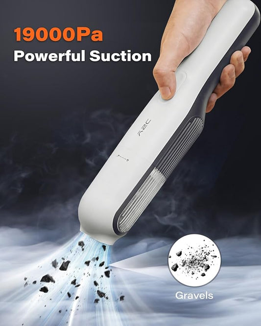 A2C Handheld Vacuum Cordless with 19000Pa Strong Suction, Mini Car Vacuum Cleaner with HEPA Filter, 2 Suction Modes, Multi-Nozzles, Portable Vacuum Cleaner for Home, Car, Office, Keyboards