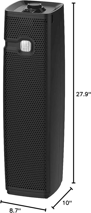 Holmes HAP9425B aer1 Tower Slim HEPA Air Purifier with Ionizer and Visipure Filter Window and Filter Life Indicator Dial for Small and Medium Rooms