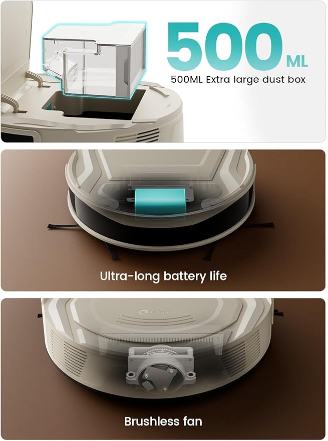 Lefant M210 Pro Robot Vacuum, Strong 4000Pa Suction, 200 Min Runtime, Super Slim Thin, Low Noise, Self-Charging, Wi-Fi/App/Alexa Control, Ideal for Pet Hair & Hard Floors