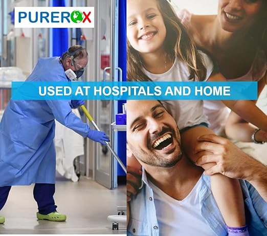Disinfectant (1 Gallon, 4pk) Eliminate 99.9999% viruses, Norovirus, HIV, MRSA and Fungi. PUREROX Hypochlorous Technology. Hospital Grade. Use Anywhere. No Residue.No Rinse. Good All Surfaces