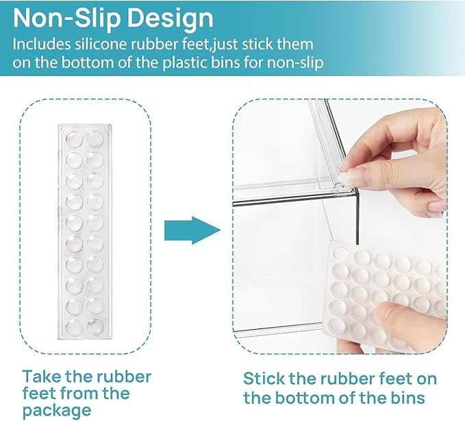 Vtopmart 4 Pack Clear Baby Bottle Organizer Set, Stackable Storage Drawers Ideal for Kichen Countertop, Vanity, Bathroom, Cabinet, Pantry Organization