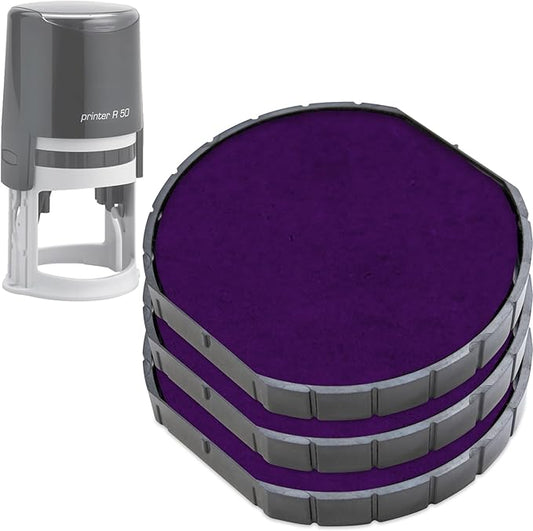E/R50 Replacement Pad Compatible for 2000 Plus Printer R50 - Water Based - Pack of 3 - Purple