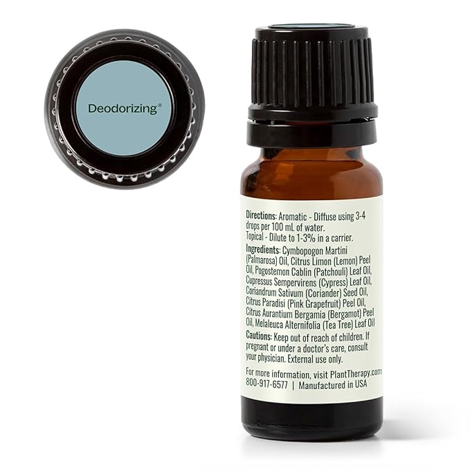 Plant Therapy Deodorizing Essential Oil Blend 10 mL (1/3 oz) 100% Pure, Undiluted, Therapeutic Grade