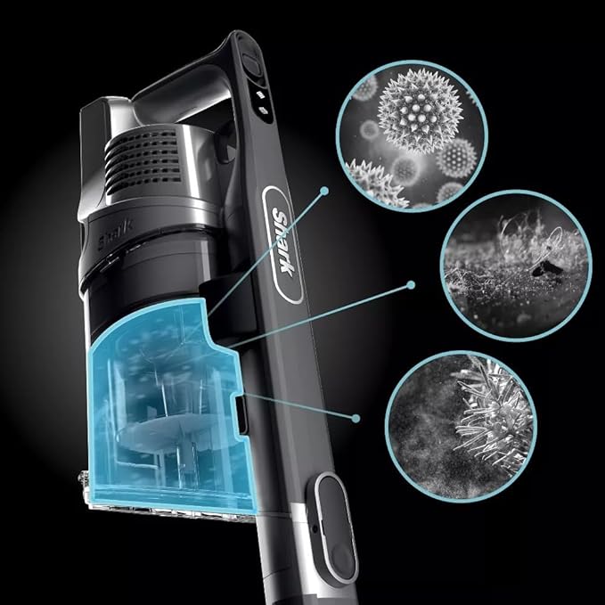 Shark IX141H Pet Cordless Stick Vacuum with Anti-Allergen Complete Seal, XL Dust Cup, LED Headlights, Removable Handheld, 40min Runtime, Grey/Purple, 7.5 lbs (Renewed)