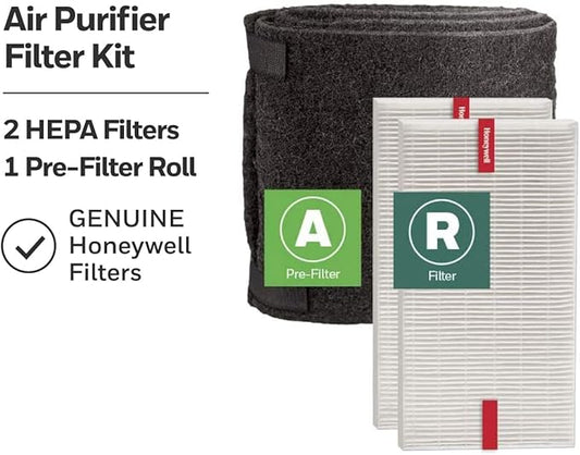 Honeywell HEPA Air Purifier Filter Value Kit – Includes 2 R HEPA Filters and 1 A Pre-Filter Roll with Cutting Template