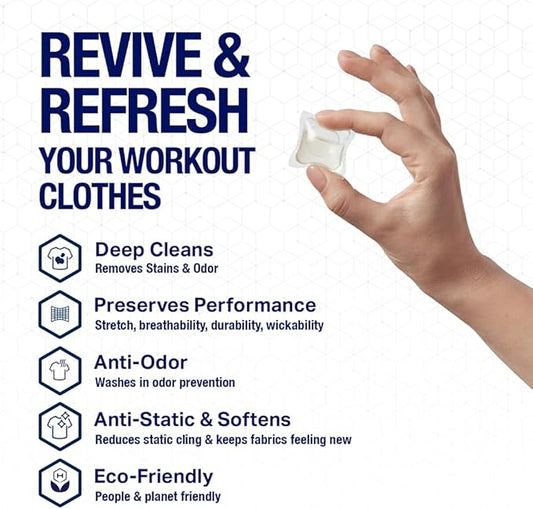 HEX Performance Laundry Packs, Unscented, 75ct - Designed for Activewear, Eco-Friendly