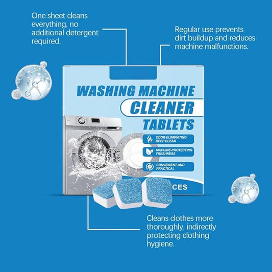 Fight Mold & Odor! 12 Pack Washing Machine Deep Cleaner Tablets - Descaler for HE Front/Top Load Washers. Septic Safe, Eco-Friendly Formula for Drum & Seal. 12 Month Kit.