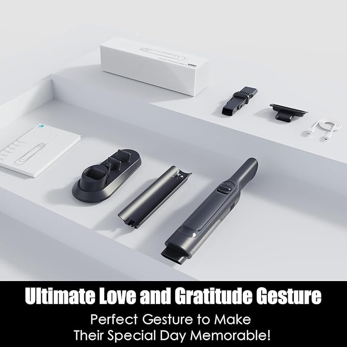 Handheld Vacuum Cordless, Lightweight 1.4lb with Powerful Suction, Charging Dock, Single Touch Empty and Detachable Dust Cup, Portable Mini Car Vac for Home Office and Pet Hair (Dark Grey)