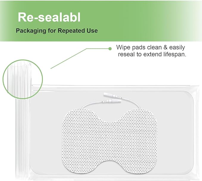 Tens Unit Electrode Pads for Shoulder Waist & Knee 4 * 6" Large Butterfly TENS Unit Pads Reusable Electrode Pads Compatible with TENS 7000, AUVON TENS, 2mm Pin Connector- 4 Pcs