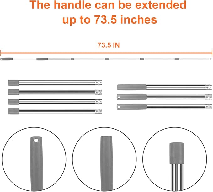 Broom and Dustpan Set, Large Broom with Dustpan Combo Set, 55" Long Handle Heavy Duty Industrial Dust pan Set for Classroom Lobby Home