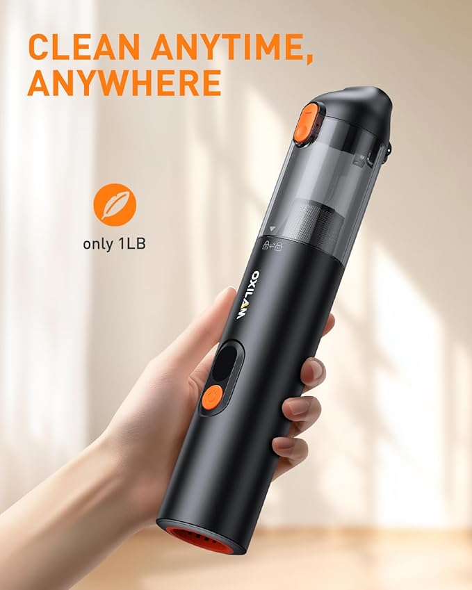 OXILAM Car Vacuum Portable - Handheld Vacuum Cordless 14000PA High Power, Blow & Suction 2 in 1, Up to 30 Mins Runtime, Cordless Vacuum Cleaner for Home, Car, Office, Gifts for Men & Women