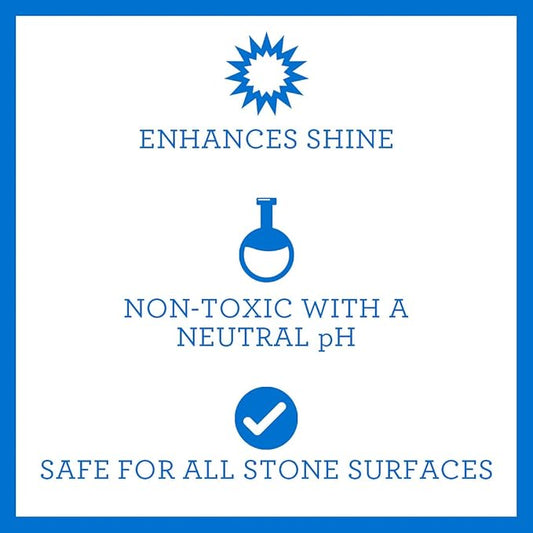 TriNova Granite Cleaner & Polish for Daily Use - Made in USA, Enhances Shine, Streak-Less - for Counter-Tops, Marble, Stone, Bathroom Tile Kitchen, & Islands - 18 fl oz