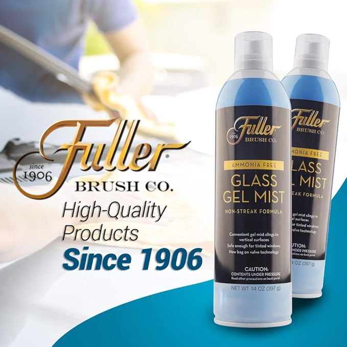 Fuller Brush Glass Gel Mist Spray – 14 oz Glass Cleaner for Windows, Mirrors and Plexiglass – Streak-Free Formula Safe for Tinted & Vertical Surfaces (Pack of 1)