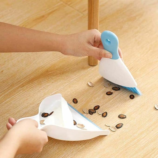 Dust pan Broom Brush Dustpan - Small Broom and Dustpan Set,Mini Broom and Dustpan,Small Dustpan and Brush Set for Home Cleaning, Sofa, Desk, Guinea Pig Cage, Cat Litter etc.(Light Blue)