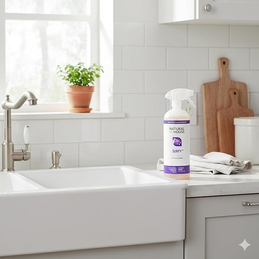 Natural House Surfy - All Purpose Probiotic Cleaner and Deodorizer - Cuts Through Grease, Grime and Impurities - Multi-Surface and Household Spray - Fresh Botanical Scent - 32 oz Spray Bottle