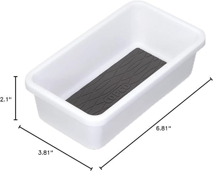 Copco Basics Drawer Organizer, 6.81 x 3.81 x 2.1-Inches, White/Charcoal Gray