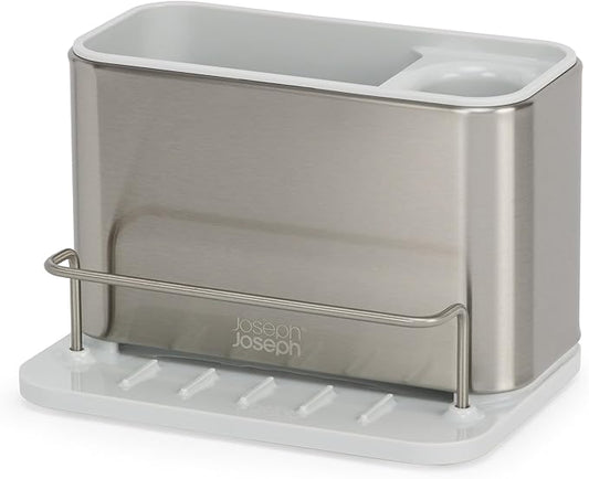 Joseph Joseph Surface Stainless Steel Caddy Sink Area Organizer and Sponge Holder, Stone