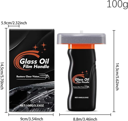Window Cleaner Tool, 100g Oil Film Removal Brush, Anti-Fog Deep Cleaning Cream for Windshield, Mirror, Safety Rain Driving, Vehicle, Truck, SUV, Auto