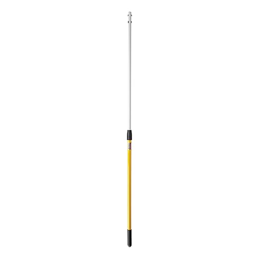 Rubbermaid Commercial Products HYGEN Quick-Connect Adjustable Extension Handle/Pole, Lightweight Cleaning Tool for Floors/Walls/Ceilings/Windows for Janitorial/Residential/Commercial/Business, Yellow