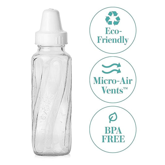 Evenflo Feeding Classic Glass Bottle, Twist Bottles, 8 Oz, 1-Pack of 6 Bottles