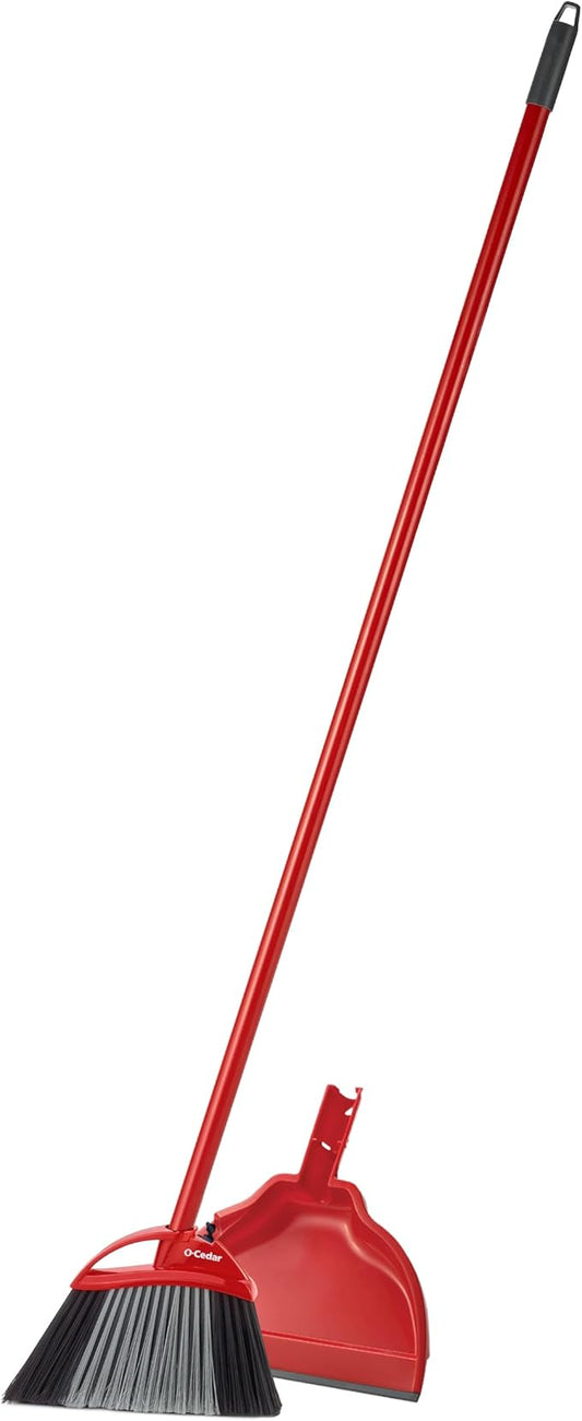 O-Cedar PowerCorner Angle Broom with Dustpan