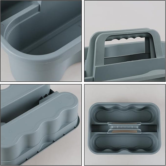 Hespama 6-Pack Cleaning Storage Caddy with Handle, Plastic Easy Carry Cleaning Caddy