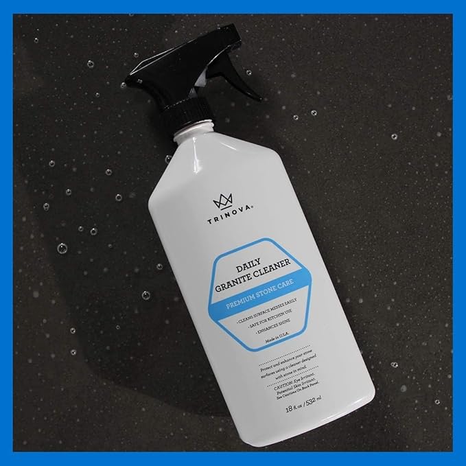 TriNova Granite Cleaner & Polish Gallon Refill for Daily Use - Made in USA, Enhances Shine, Streak-less - for Counter-tops, Marble, Stone, Bathroom Tile Kitchen, & Islands - 128 fl oz (4PK)