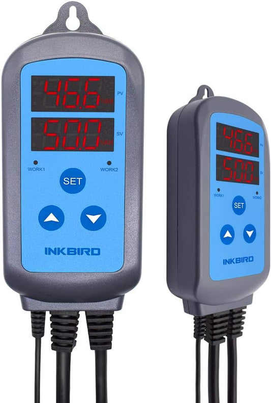Inkbird Humidity Controller IHC200 Humidistat Mushroom Greenhouse Pre Wired Outlet Dual Stage Humidifier Dehumidifier.