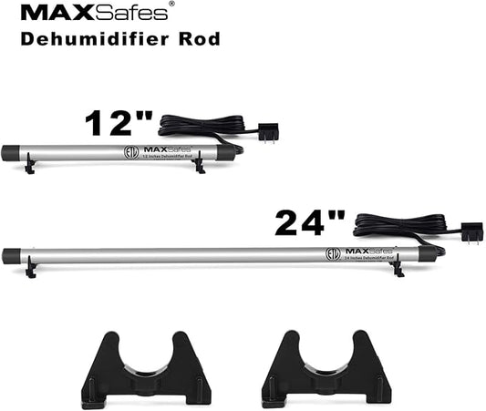 Gun Safe Dehumidifier Rod, Dry Rod - Easy Installation Plug-in Electric Dehumidifier Eliminates Moisture for Gun Safes & Cabinets, ETL Approved (24in)