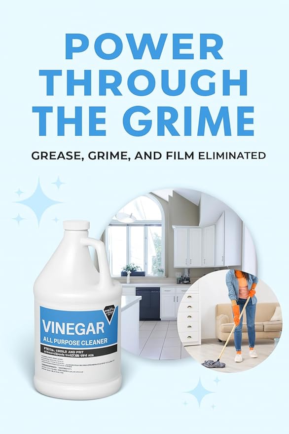 (4 Gallons) Distilled White Cleaning Vinegar – Natural All-Purpose Cleaner for Laundry, Floors & Surfaces – 6% Acidity – Deodorizer & Stain Remover