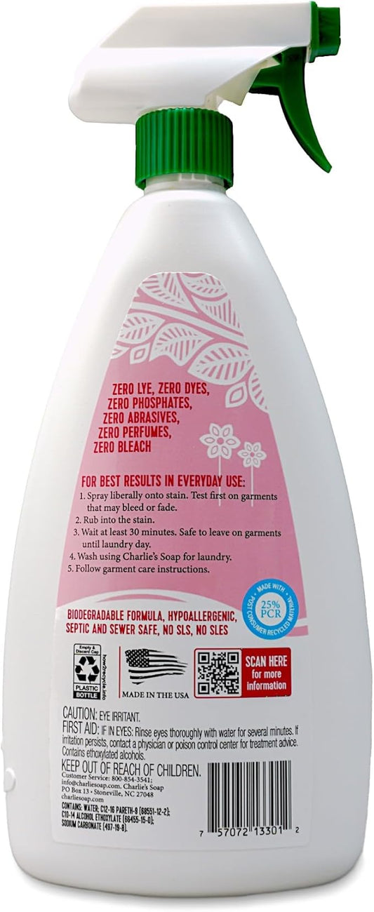 Charlie’s Soap Laundry Pre-Spray Stain Remover (32 fl oz), Natural Laundry Pretreat and Stain Remover (Pack of 1)