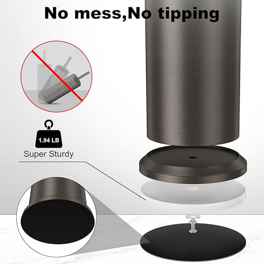 Pewter Toilet Brush and Holder,Extra Long Handled Toilet Brush for Bathroom,Stainless Steel Heavy Duty Toilet Bowl Brush,Removable Inner Bowl,Deep Cleaning Dense Bristles Cleaner Brush -Space Saving