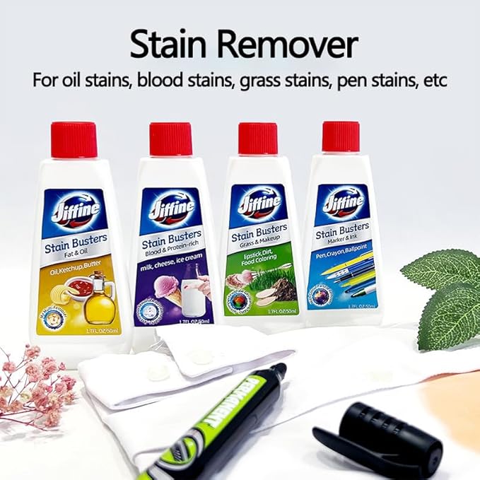Laundry Stain Remover, Powerful Fabric Stain Cleaner for Clothes, Removes Grease, Oil, Food & Sweat Stains, Safe for Everyday Use