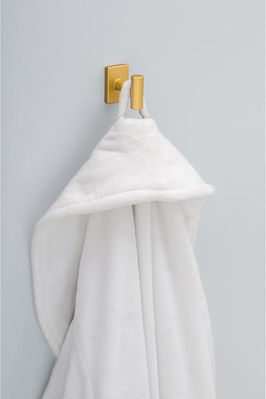 Franklin Brass Hartwell (1-Pack) Towel Hooks Satin Gold Single Bathroom Hooks Wall Mounted for Robes & Towels Hand Towel Hook Holder Kitchen, Bathroom Accessories HRT35-SG