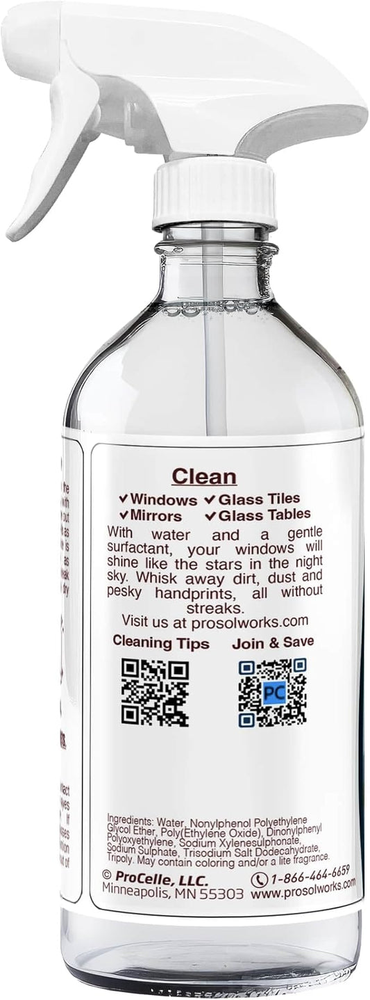 Glass Cleaner 16 oz - All Purpose Cleaning Spray for Glass Doors & Windows, Mirrors & Chrome Surfaces - Glasses Spray Helps Remove Smudges, Fingerprints, Rain Spots & Oil - Glass Cleaners