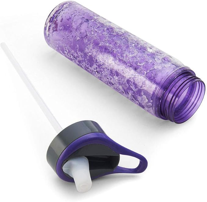 Copco 5237208 Freezeable Double Wall Insulated Tritan Water Bottle with Crackle Gel, 18-Ounce, Purple