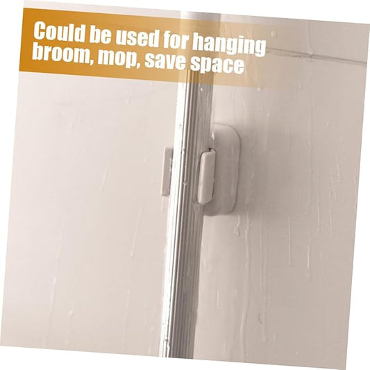 PRETYZOOM Mop Broom Holder Wall Mounted Adhesive Wall Broom Mop Holder Strong Fixing