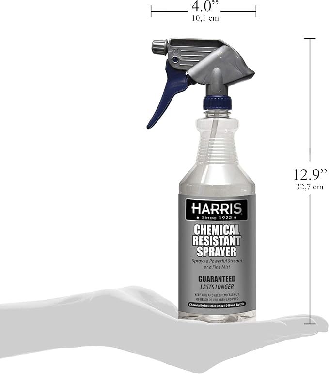 HARRIS Chemically Resistant Professional Spray Bottle, 32oz (1-Pack)