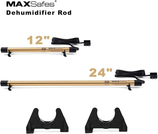 Gun Safe Dehumidifier Rod, Dry Rod - Easy Installation Plug-in Electric Dehumidifier Eliminates Moisture for Gun Safes & Cabinets, ETL Approved, 24in