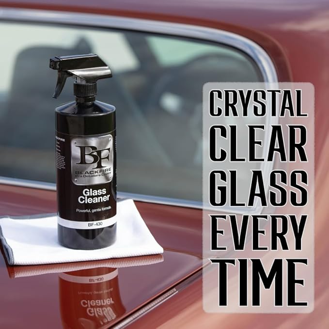 Blackfire Pro Detailers Choice Glass Cleaner | Streak-Free & Ammonia-Free Formula | Safe for Tinted Windows & Automotive Glass | BF-430 | 32 oz Spray Bottle
