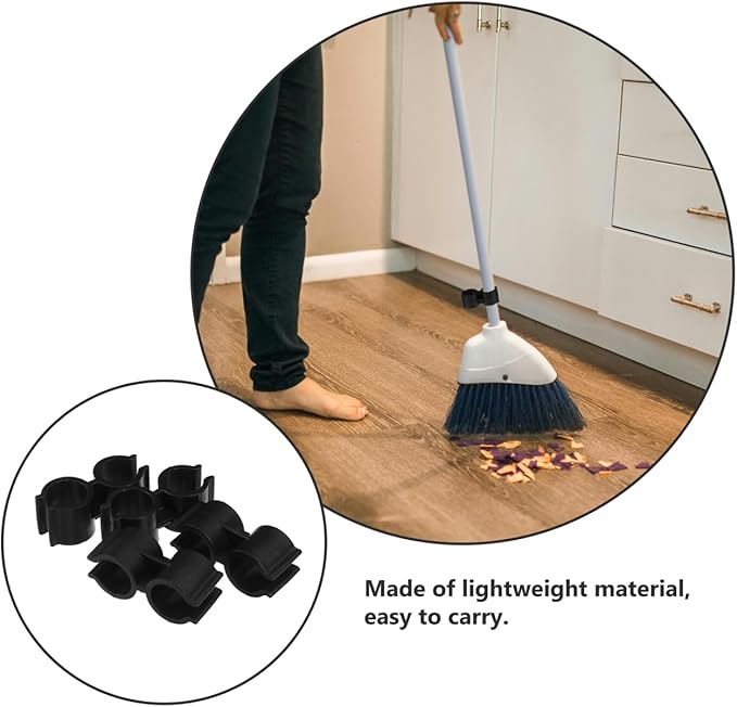 Garneck 4pcs Dustpan Broom Connection Buckle Plastic Connectors for Easy Attachment Fits 1 8-2Cm Diameter for Home Use
