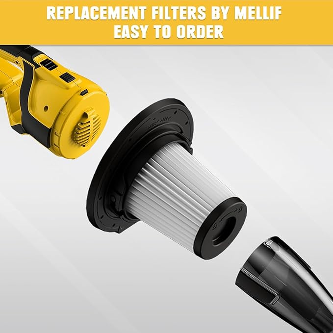 Mellif Cordless Vacuum Cleaner Compatible with Dewalt 20V Max Battery(Tool Only), 120W Handheld Car Vacuum, 8000PA Portable Electric Power Stick Vacuum for Hardwood Floor Carpet Pet Hair Cleaning