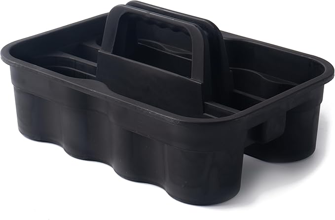 Matthew 3 Pack Large Plastic Tote Tool & Deluxe Supply Cleaning Caddy w/Handle Portable Shower Basket Storage Caddy for Cleaning,Take-Out Drink,Bathrooms - Black&Gray&White