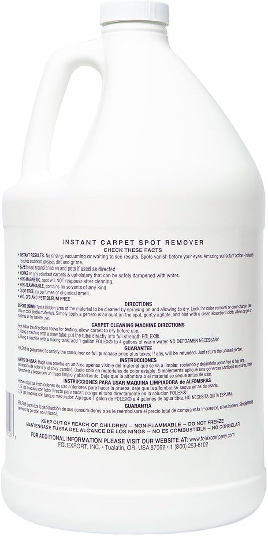 FOLEX Instant Carpet Spot Remover Carpet Cleaner with Reusable Cleaning Cloth - 128 oz - Removes Pet Accidents, Grease, Red Wine and More - 4 Pack
