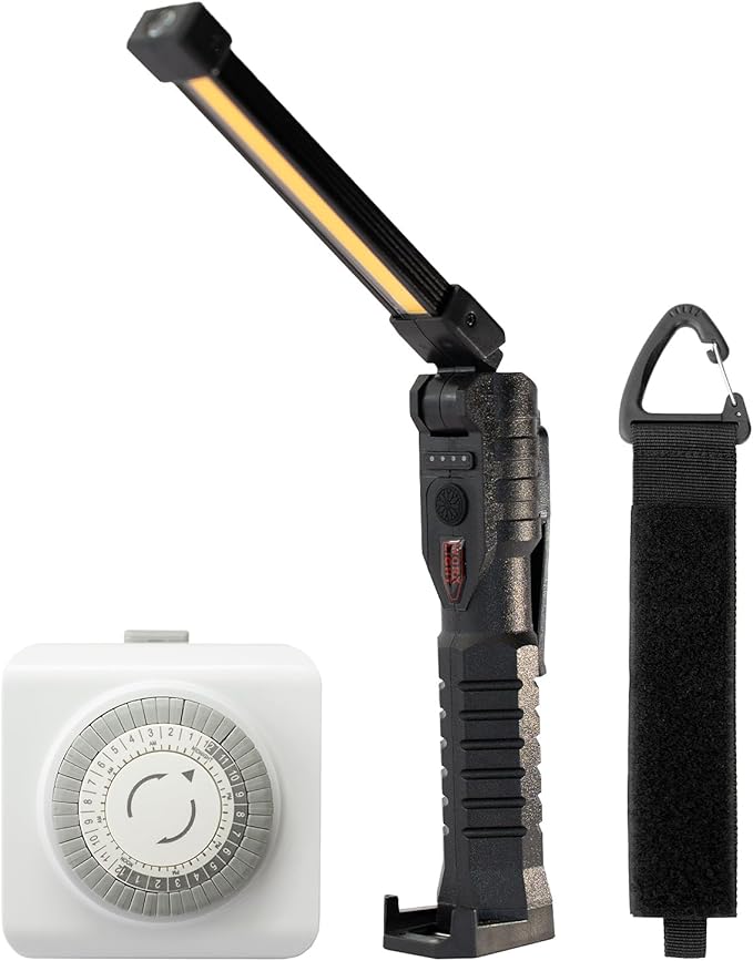 ALORAIR Accessories Package, Indoor Mechanical Light Timer+ Portable LED Work Light + Extension Cord Organizer